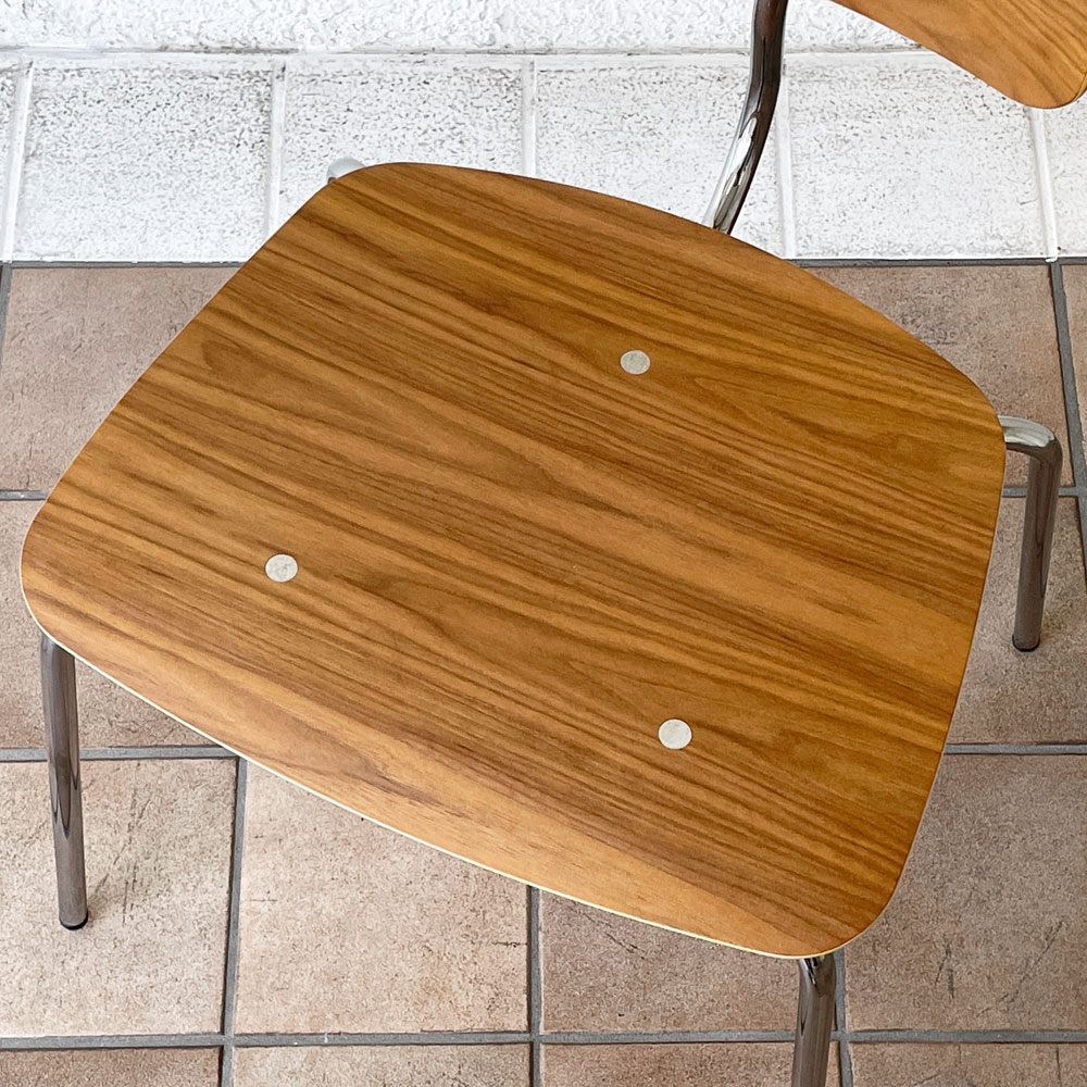 エンゲルブレヒト Engelbrechts ケヴィ KEVI 2060 メタルフレーム プライウッド スタッキングチェア ウォールナット ヨルゲン・ラスムッセン デンマーク 未使用品 A ◇