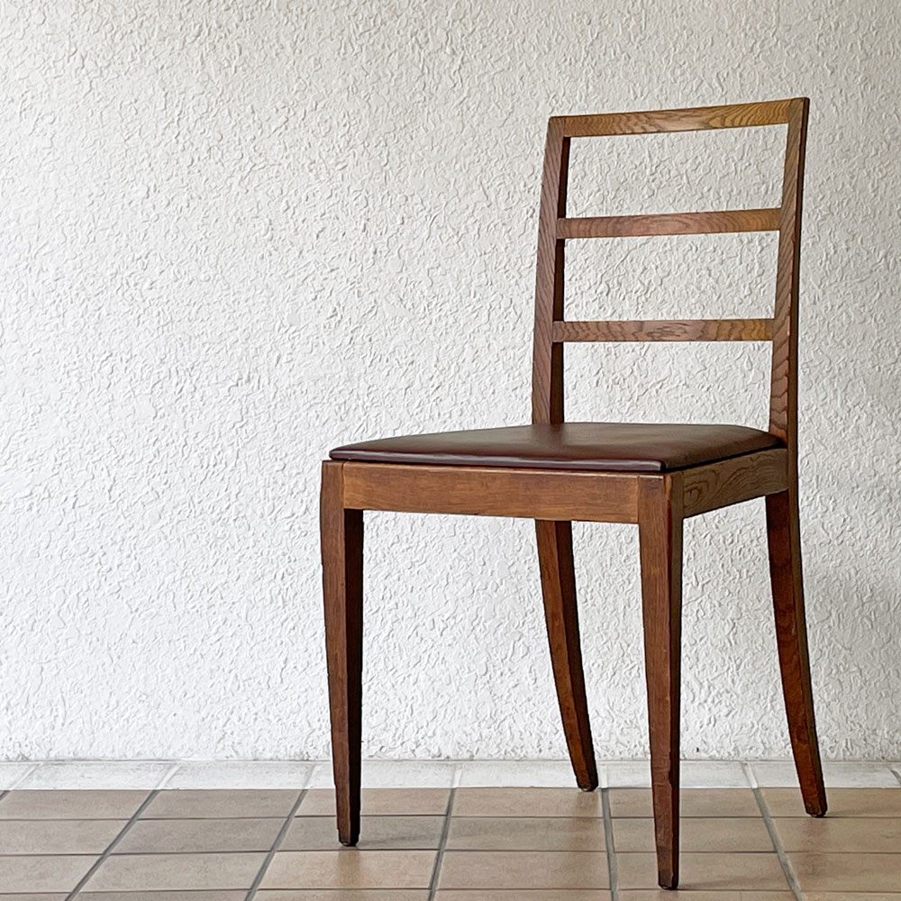 フリッツハンセン Fritz Hansen 木製 ダイニングチェア サイドチェア ハイバック オーク無垢材 ビンテージ 1940-50s 希少 デンマーク 北欧家具 ◇