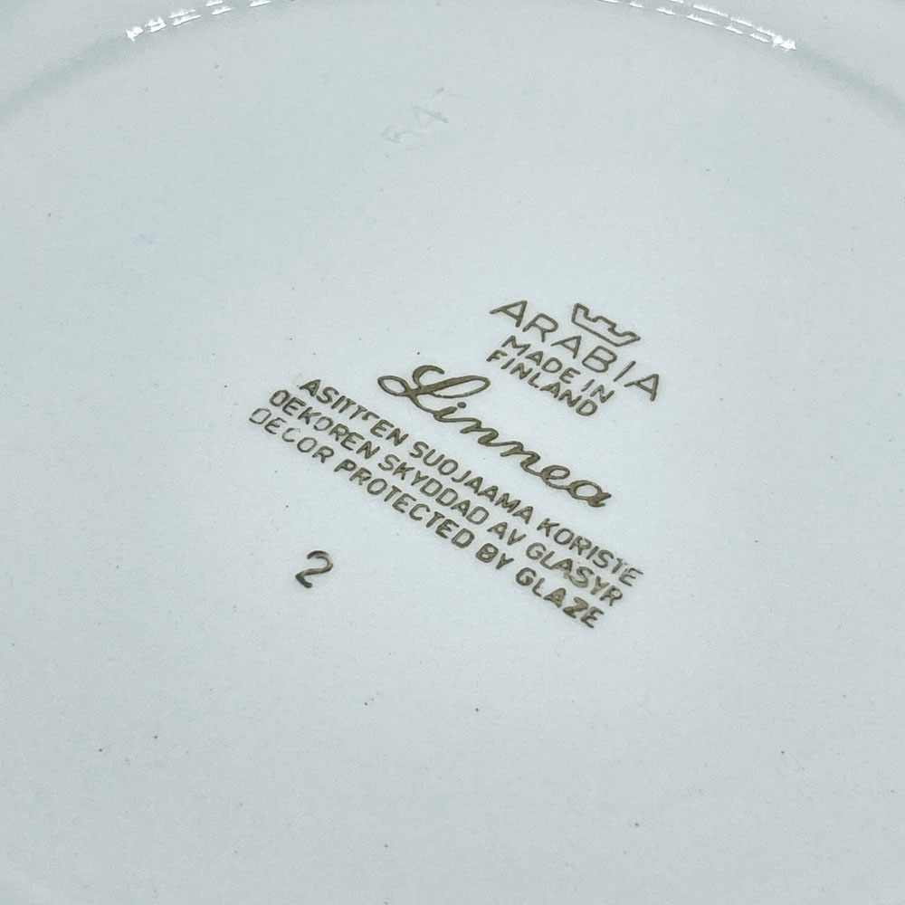アラビア ARABIA リンネア Linnea プレート 23cm ライヤ・ウオシッキネン 北欧食器 1950-60s ビンテージ 希少 ●