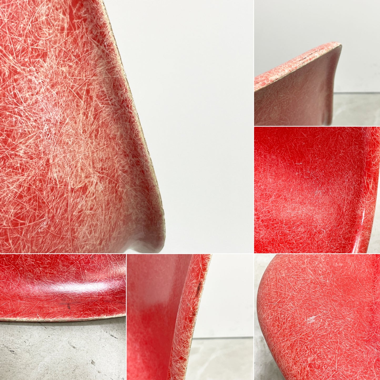 ハーマンミラー Herman Miller イームズ ビンテージ サイドシェルチェア 2nd 希少 クリムゾンレッド ドゥエルレッグベース リプロダクト脚 ミッドセンチュリー ●