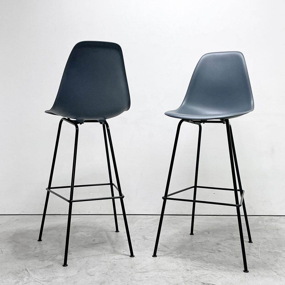 ハーマンミラー Herman Miller イームズプラスチックシェルスツール バーハイトスツール H115.5cm ポリプロピレン製 チャコール 廃番カラー ミッドセンチュリー B ●