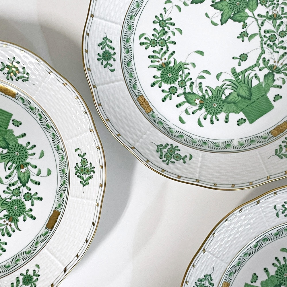 ヘレンド HEREND HVNGARY インドの華 プレート 5枚セット Φ25cm ハンドペイント 白磁食器 ハンガリー A ●