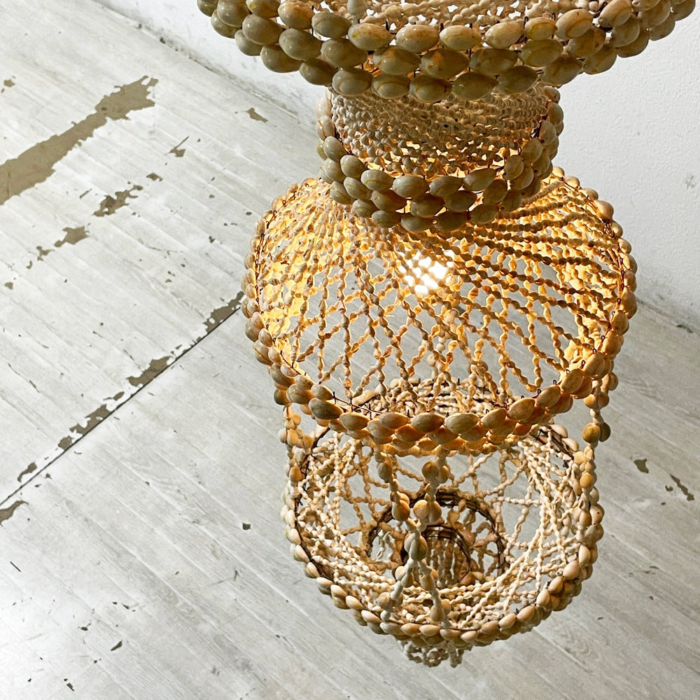 ビンテージ vintage シェル 貝殻 シャンデリア ペンダントランプ ホテルスタイル リゾートインテリア ●