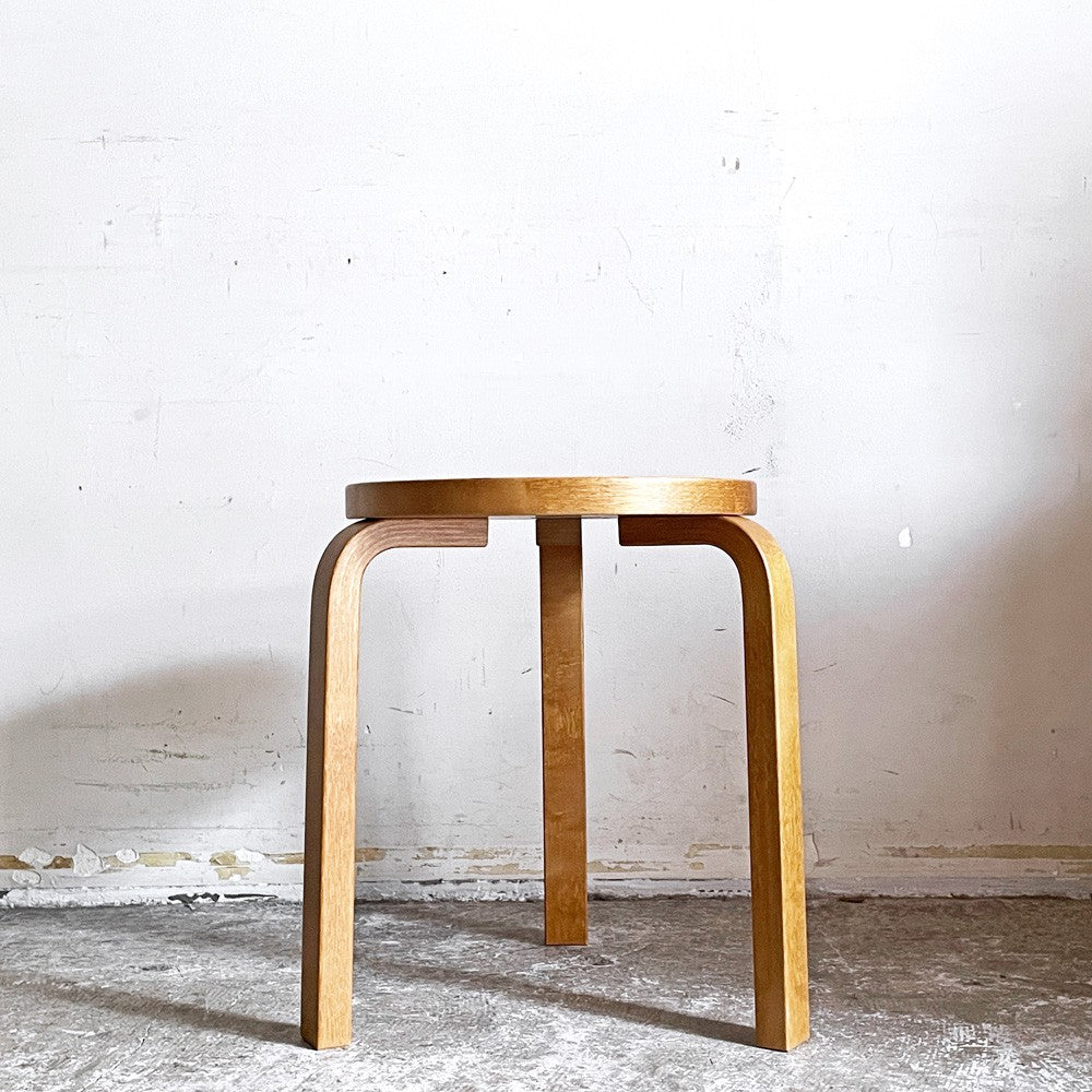 アルテック Artek スツール60 レッド × ハニー リノリウム 3本脚 アルヴァ・アアルト SCOPE別注 廃番 北欧家具 ■