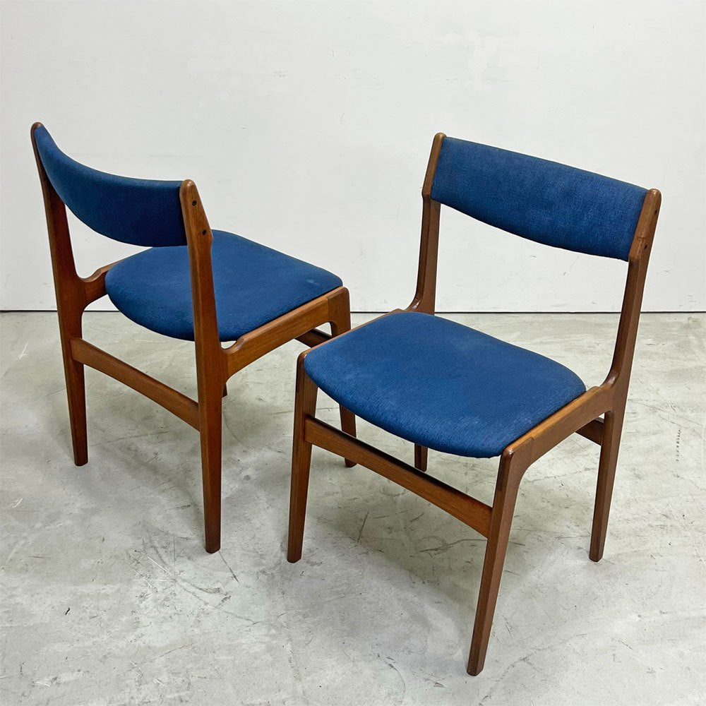 アンダーストルップ Anderstrup Mobelfabrik ダイニングチェア チーク材 ファブリックシート エリック・バック Erik Buch 北欧家具 A ●