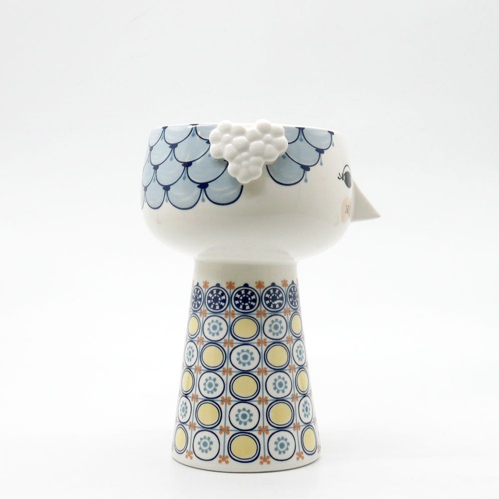 ビヨン・ヴィンブラッド BJORN WIINBLAD デコール DECOR エヴァ EVA フラワーベース 花器 ブルー H18.5cm 箱付き デンマーク 北欧雑貨 ●