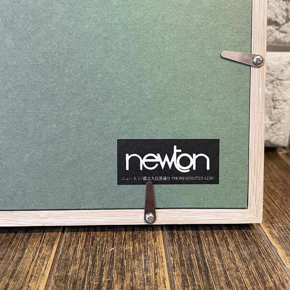 ニュートン newton 都立大 オリジナルウッドフレーム 額縁 オーダー品 オーク材 ワイパーホワイト 69×36cm 外箱付 ◎