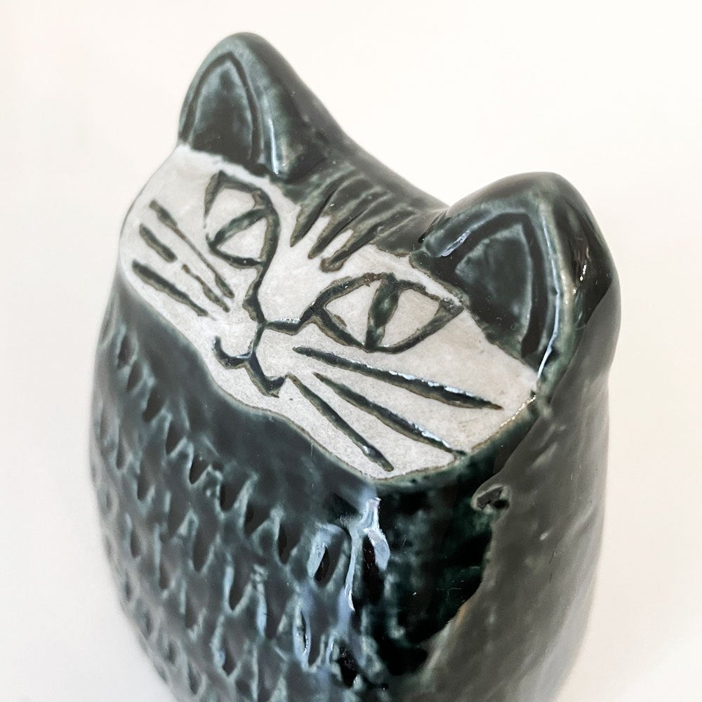 グスタフスベリ GUSTAVSBERG 小さな猫 Liten Katt ネコ 黒猫 H9cm 陶製フィギュリン 1965年 リサ・ラーソン スウェーデン 北欧ビンテージ ◎