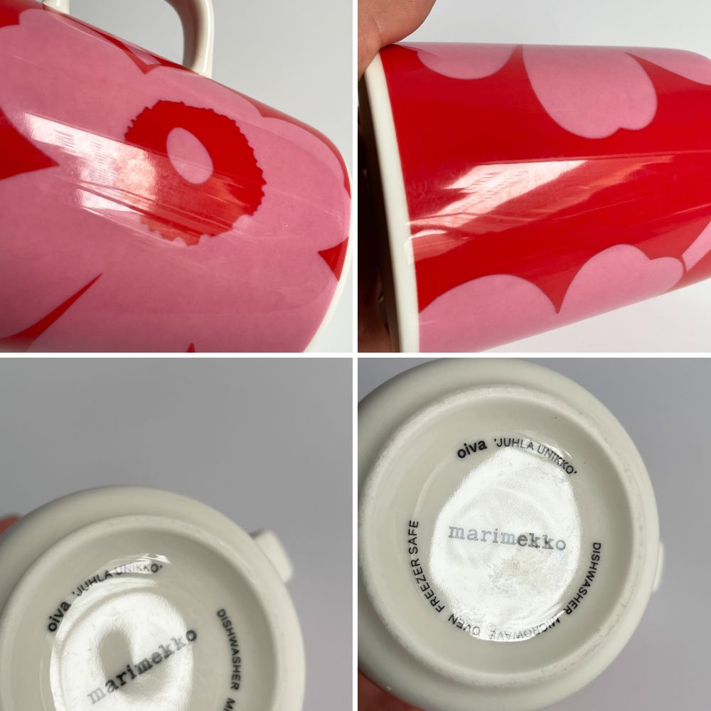 マリメッコ marimekko ウニッコ UNIKKO マグカップ 70周年記念 ピンク 赤 ペアマグ 250ml 北欧雑貨 ♪
