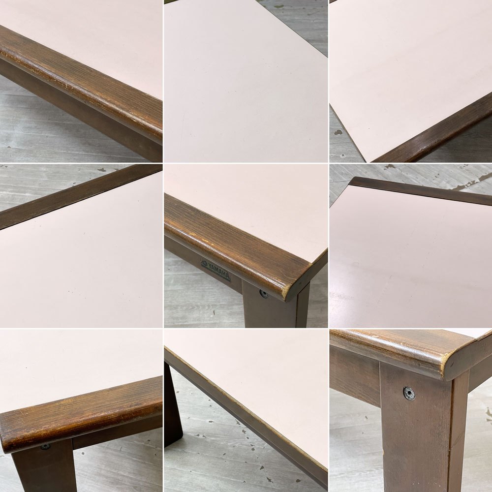 日本楽器会社製 現ヤマハ YAMAHA ビンテージ ローテーブル メラミントップ W120cm レトロデザイン 古家具 昭和レトロ ●