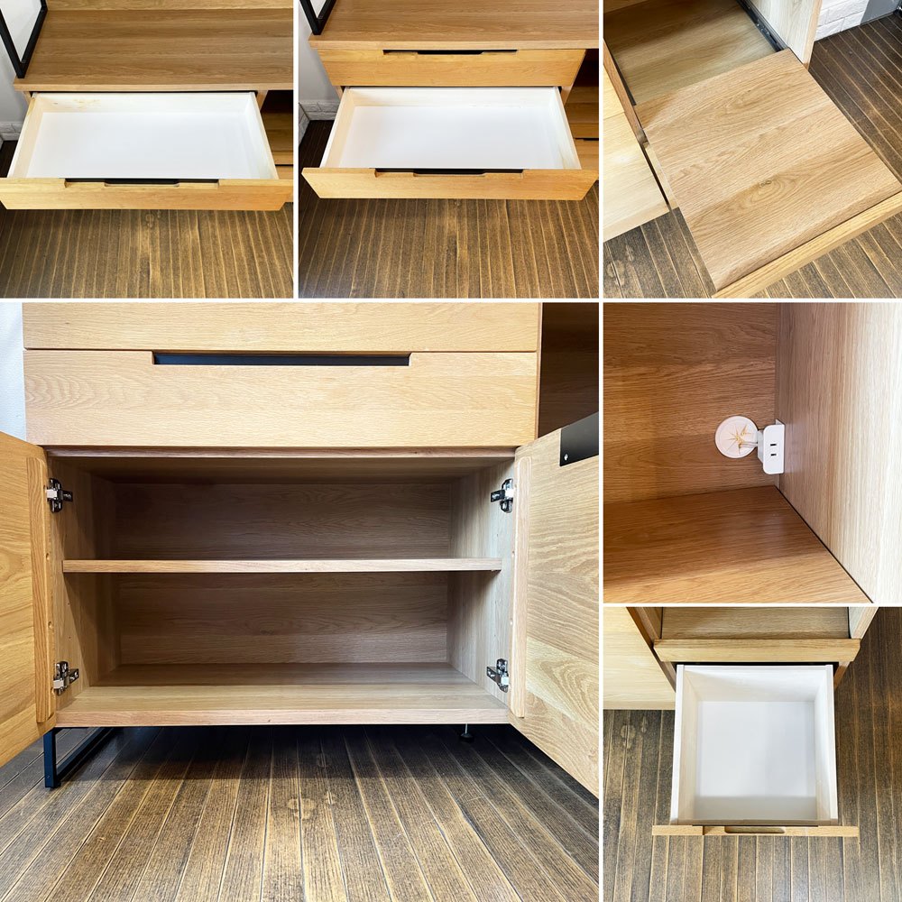 アデペシュ a.depeche スプレム キッチンボード 1200 splem kitchen board 食器棚 オーク材 W122 参考価格173,800円 ◎