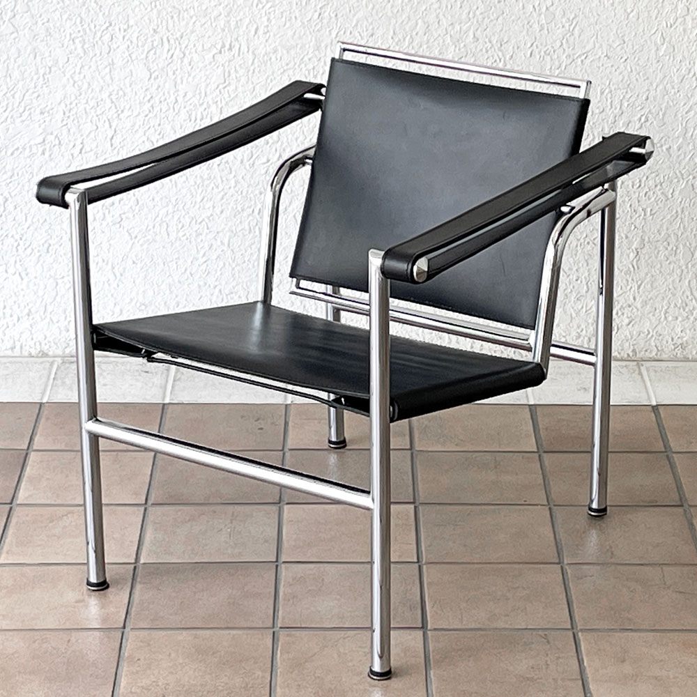 ル・コルビュジェ Le Corbusier LC1 スリングチェア ブラックレザー 名作家具 リプロダクト品 ◇