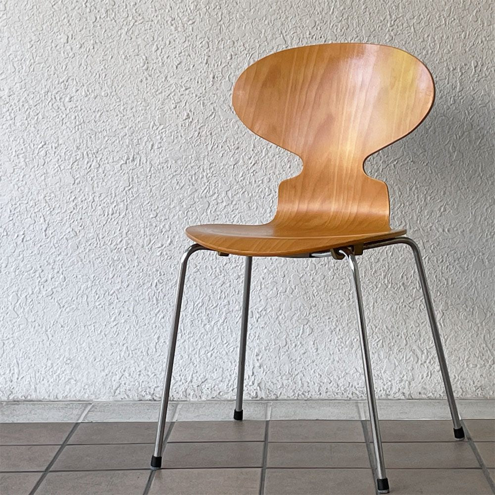 フリッツハンセン Fritz Hansen アントチェア 4本脚 ナチュラルビーチ ラッカー アルネ・ヤコブセン 北欧家具 D ◇