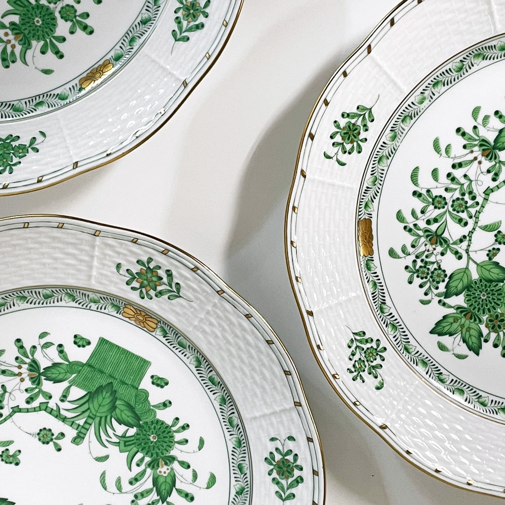 ヘレンド HEREND HVNGARY インドの華 プレート 5枚セット Φ25cm ハンドペイント 白磁食器 ハンガリー B ●