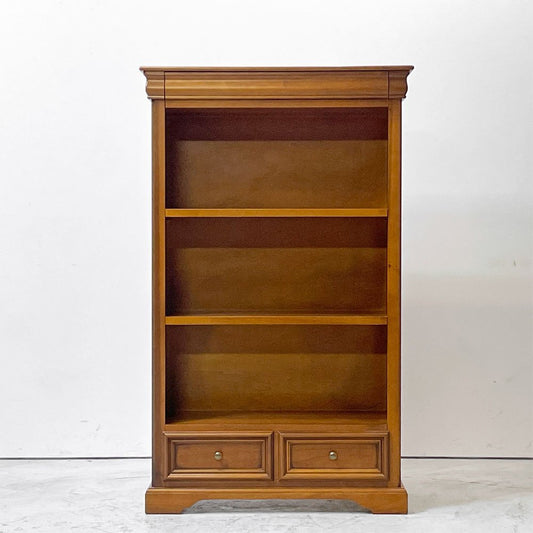 ヨーロピアンクラシカルデザイン  European Classical Design ブックケース 2ドロワー＋シークレットドロワー 本棚 飾り棚 オープンシェルフ ●