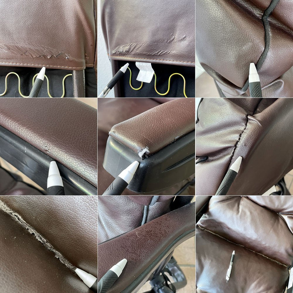 メタルファール Metalfar DX リクライニングチェア 折り畳み式 格納式オットマン付 背もたれオートリターン機能 合成皮革 スチール Art.7atx イタリア ◇