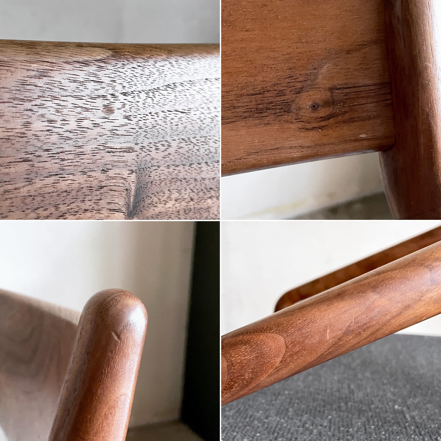 宮崎椅子製作所 ペペチェア PEPE side chair 背無垢タイプ ウォールナット ファブリックシート グレー系 フィンガージョイント 村澤一晃 B ■