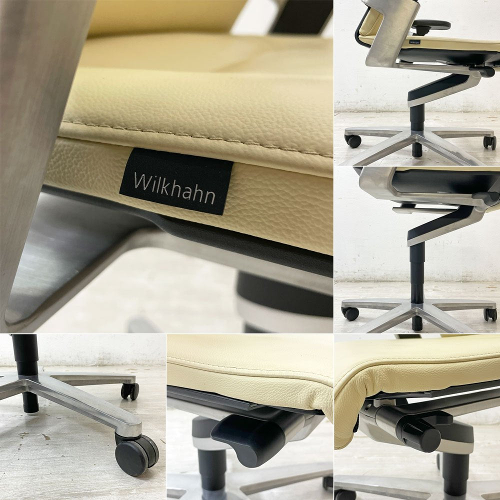 ウィルクハーン Wilkhahn オン チェア ON Chair ハイバック アームチェア 総本革 ヘッドレスト付 オフィスチェア ●