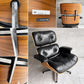 ハーマンミラー Herman Miller イームズラウンジチェア＆オットマン ブラックレザー ウォールナット C&Rイームズ ミッドセンチュリー♪