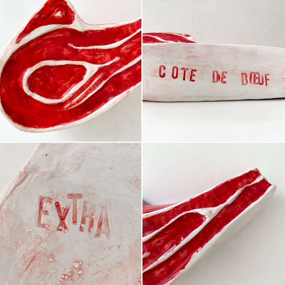 アスティエ・ド・ヴィラット Astier de Villatte コート・ド・ブッフ COTE DE BOEUF 牛リブ オーナメント オブジェ W19.5cm ナタリー・レテ フランス 定価￥30,500- 廃番 ◎