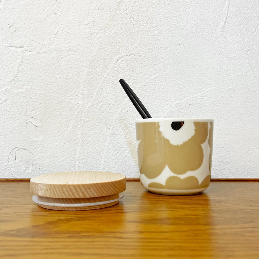 マリメッコ marimekko ウニッコ Unikko ラテマグ コーヒーカップ 200ml 木蓋付き マイヤ・イソラ フィンランド 北欧食器 A ★