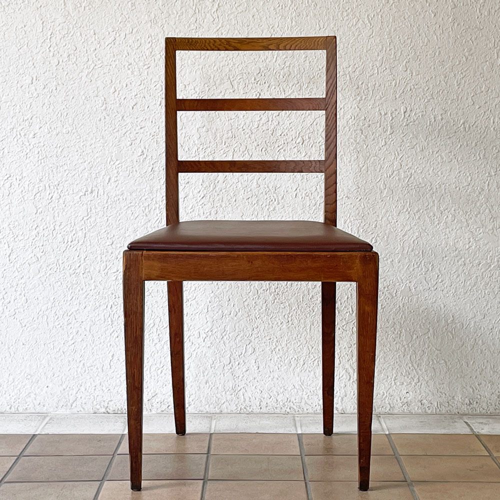 フリッツハンセン Fritz Hansen 木製 ダイニングチェア サイドチェア ハイバック オーク無垢材 ビンテージ 1940-50s 希少 デンマーク 北欧家具 ◇