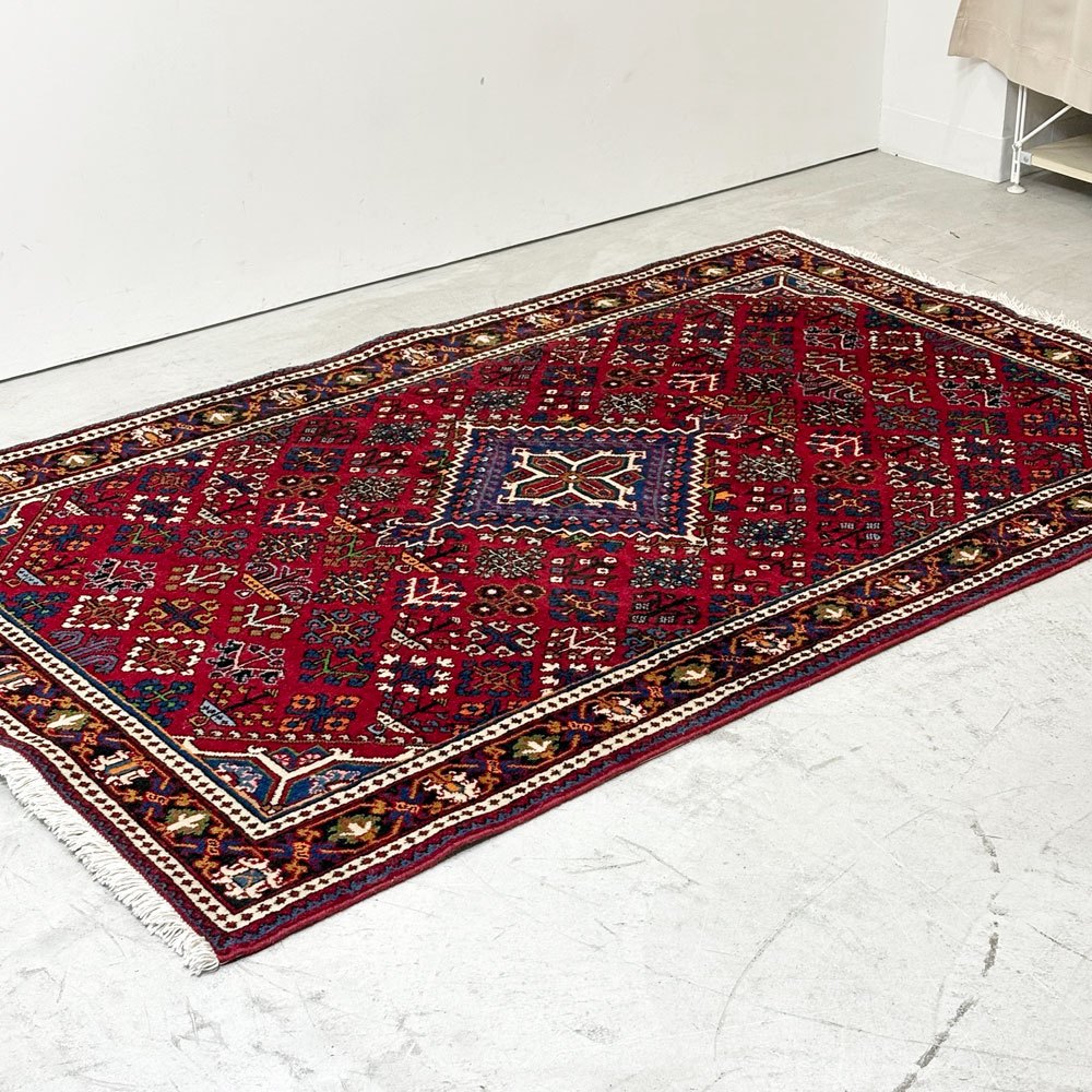 ジョーサガン Joshaqan ジョーシャガン ペルシャ絨毯 ラグ カーペット 絨毯 215×134 cm 草木模様 幾何学模様 手織り イラン ●