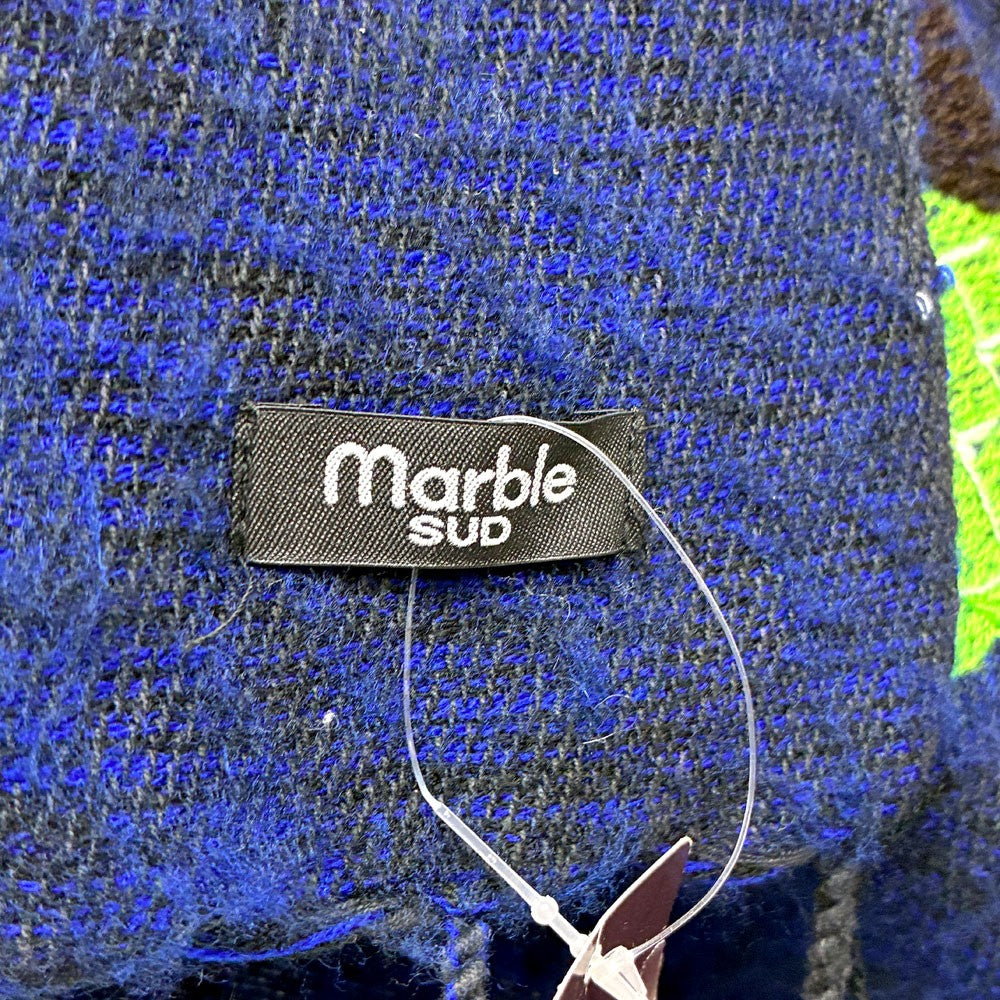 マーブルシュッド marble SUD バードショール BIRD SHAWL マフラー 刺繍 ネイビー 80×180cm 未使用品 参考定価￥17,380- ◎