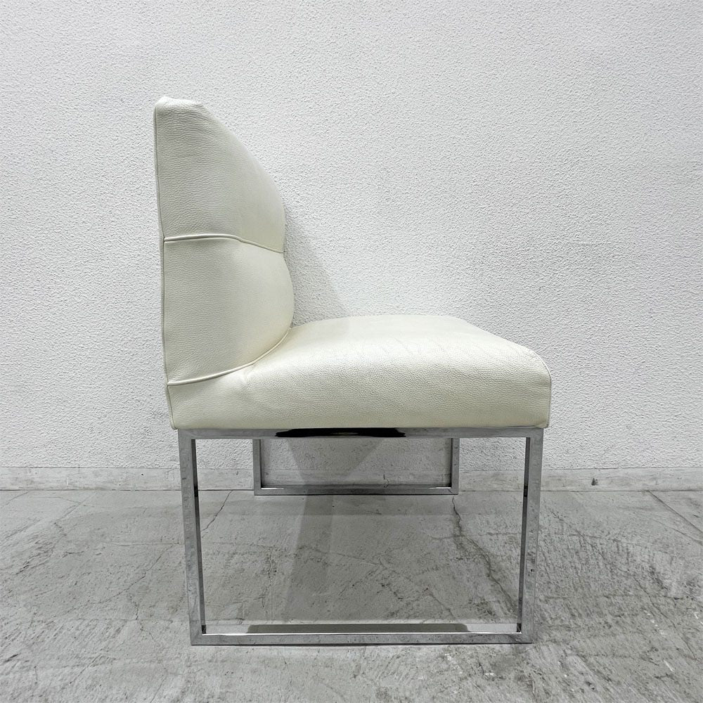 フェンディ・カーサ FENDI CASA エー・ビー・デュアメル AB Duhamel ダイニングチェア 本牛革 オフホワイト 参考価格 約45万～65万の品 E 〓