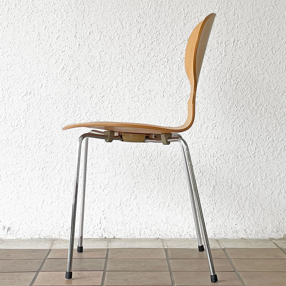 フリッツハンセン Fritz Hansen アントチェア 4本脚 ナチュラルビーチ ラッカー アルネ・ヤコブセン 北欧家具 C ◇