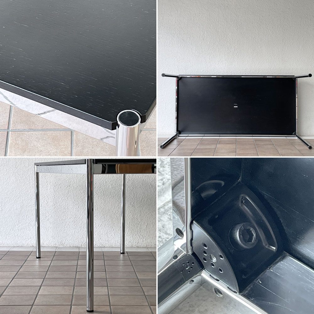 ユーエスエムハラー USMハラー USM Haller モジュラーファニチャー ハラーテーブル ワークデスク オーク材 W150cm スイングアーム付き ブラック ◇