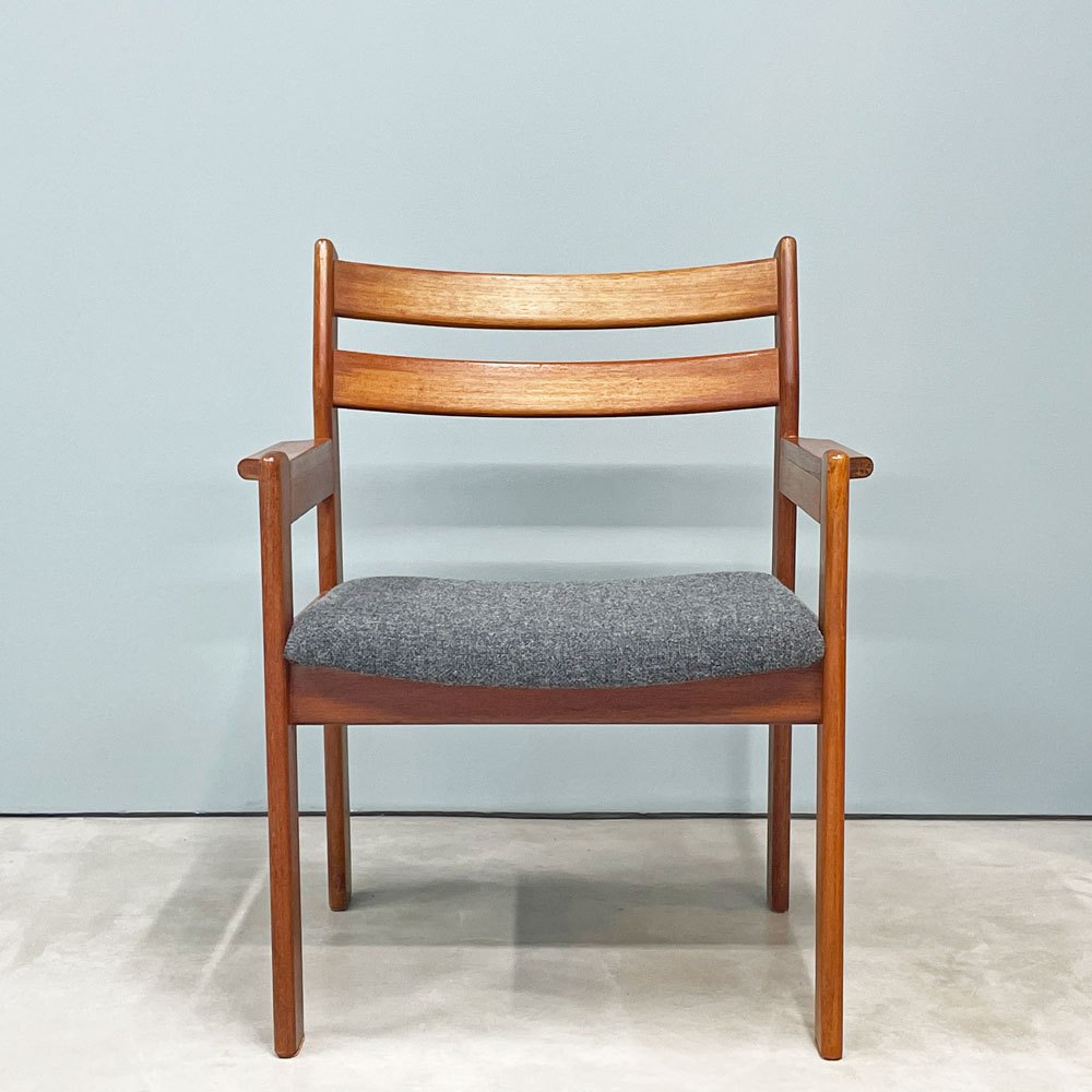辻木工 TSUJI MOKKO チーク材 ダイニング アームチェア ファブリック張替済み ビンテージ vintage 北欧スタイル B ◎