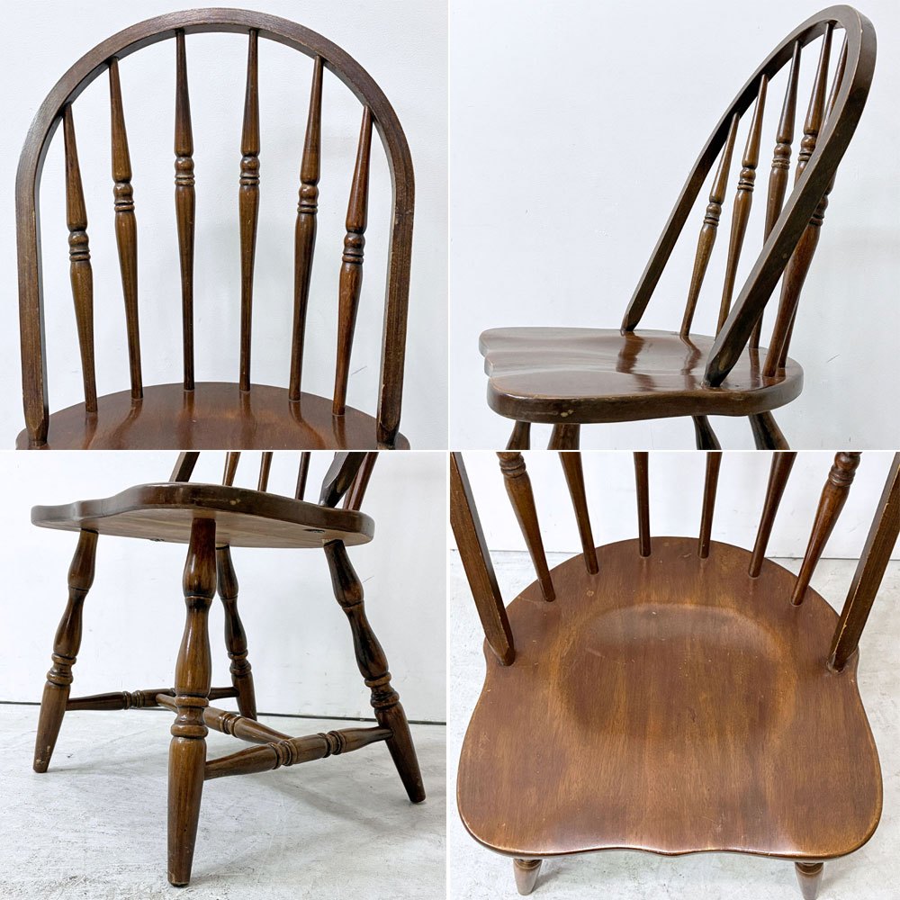 ユニバーサル UNIVERSAL FURNITURE ウィンザーチェア ダイニングチェア アメリカ ブラウン ビンテージスタイル カントリー A ●