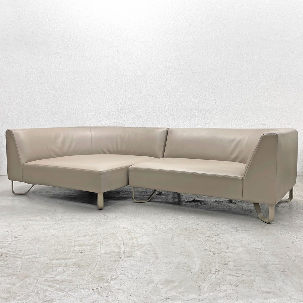 アルフレックス arflex ヴァスカ VASCA カウチソファ 125DL ディープ左アーム＋130R 右アーム システムソファ PVCレザー カバーリング 参考価格約73万 〓