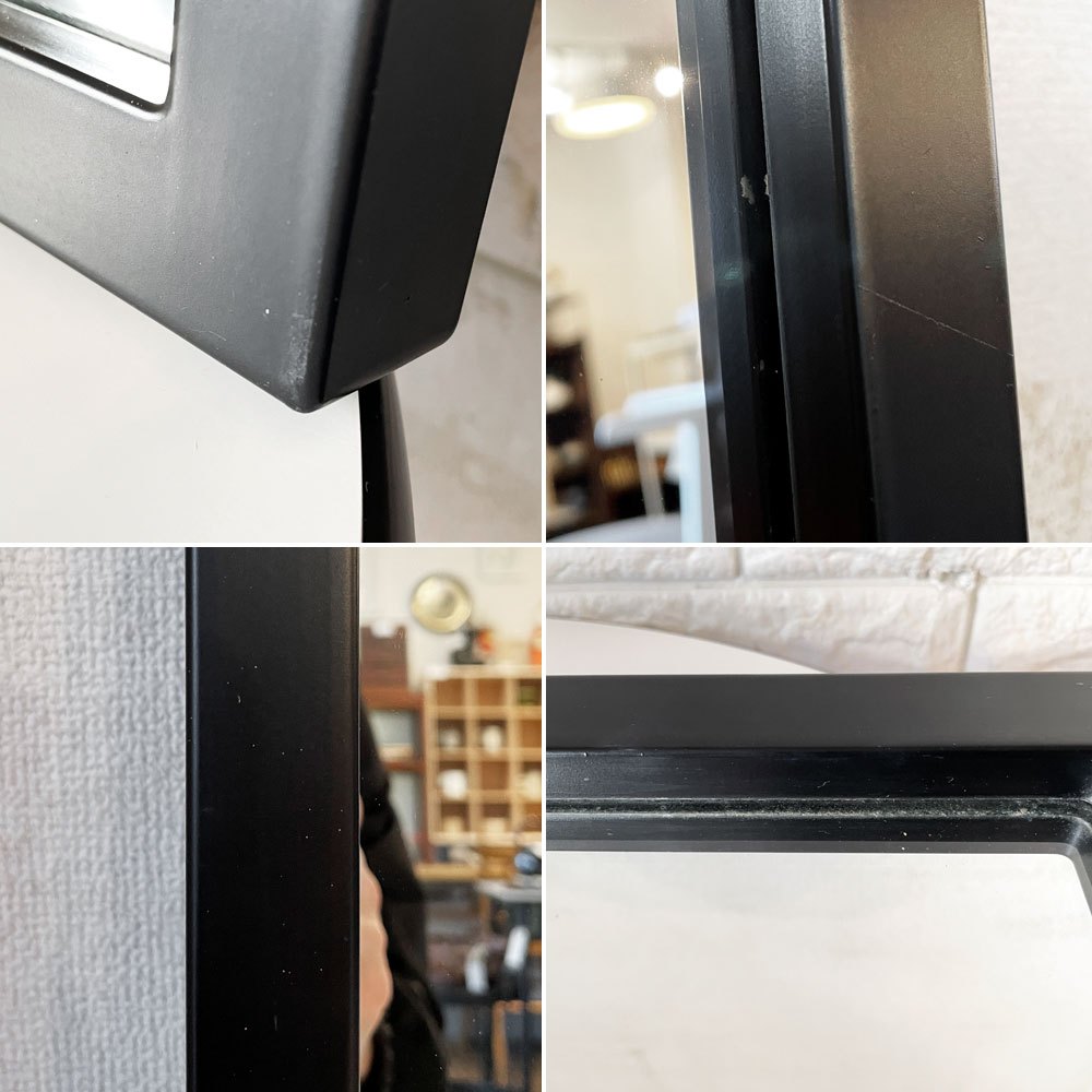 カルテル Kartell ウォールミラー Model 4727 ブラック スクエア 50×50cm アンナ・カステッリ・フェリエーリ Anna Castelli Ferrieri イタリア ビンテージ ◎