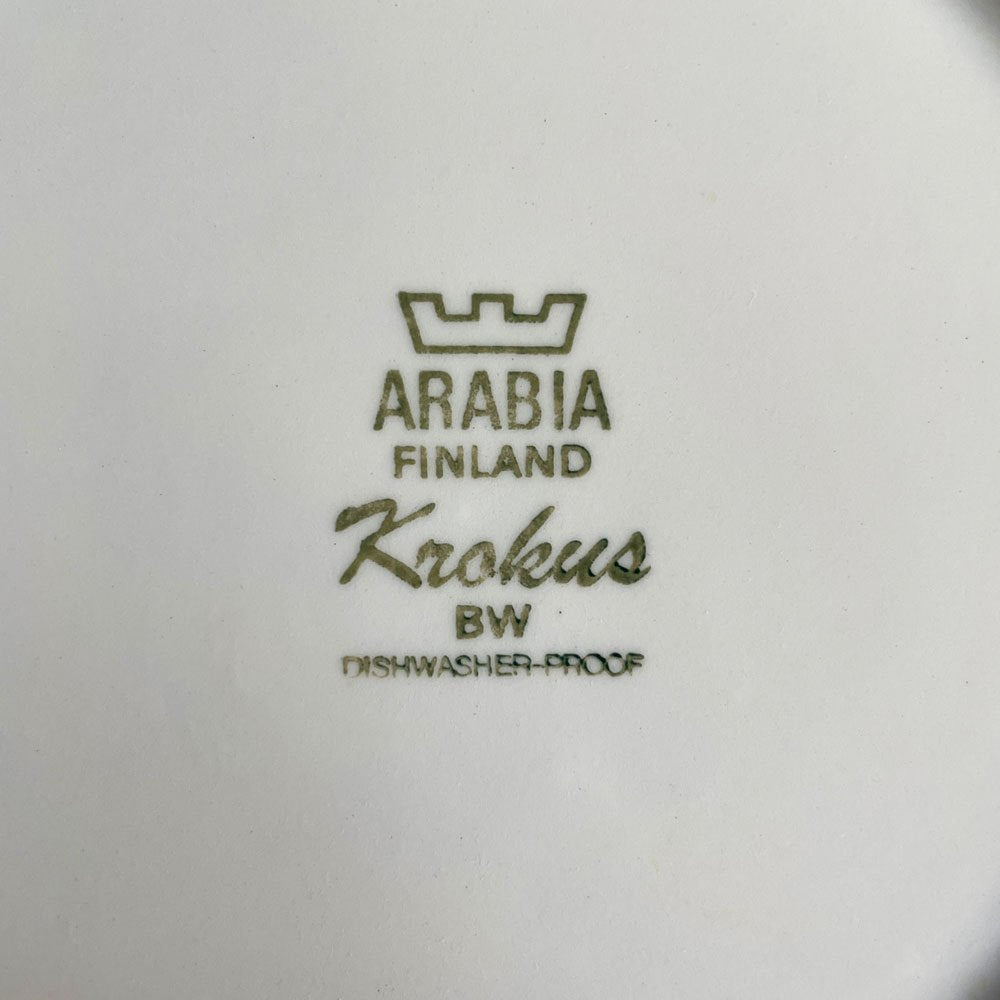 アラビア ARABIA クロッカス Krokus ディーププレート スープボウル 20cm ブラック エステリ・トムラ ビンテージ 北欧食器 A ♪