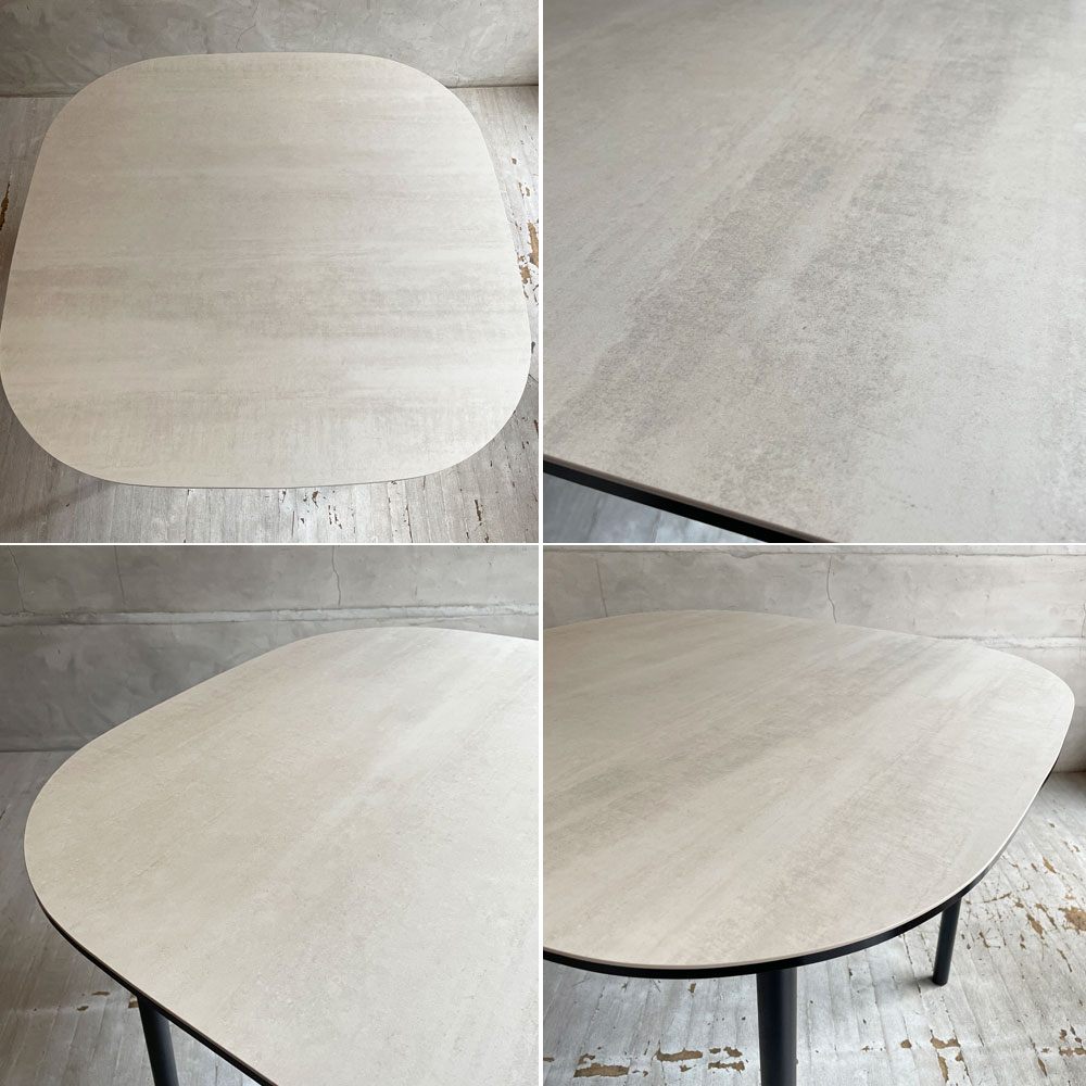 モーダエンカーサ moda en casa ミューズテーブル MEWS table ダイニングテーブル セラミックホワイト天板 モダンデザイン 定価￥114,400- ♪