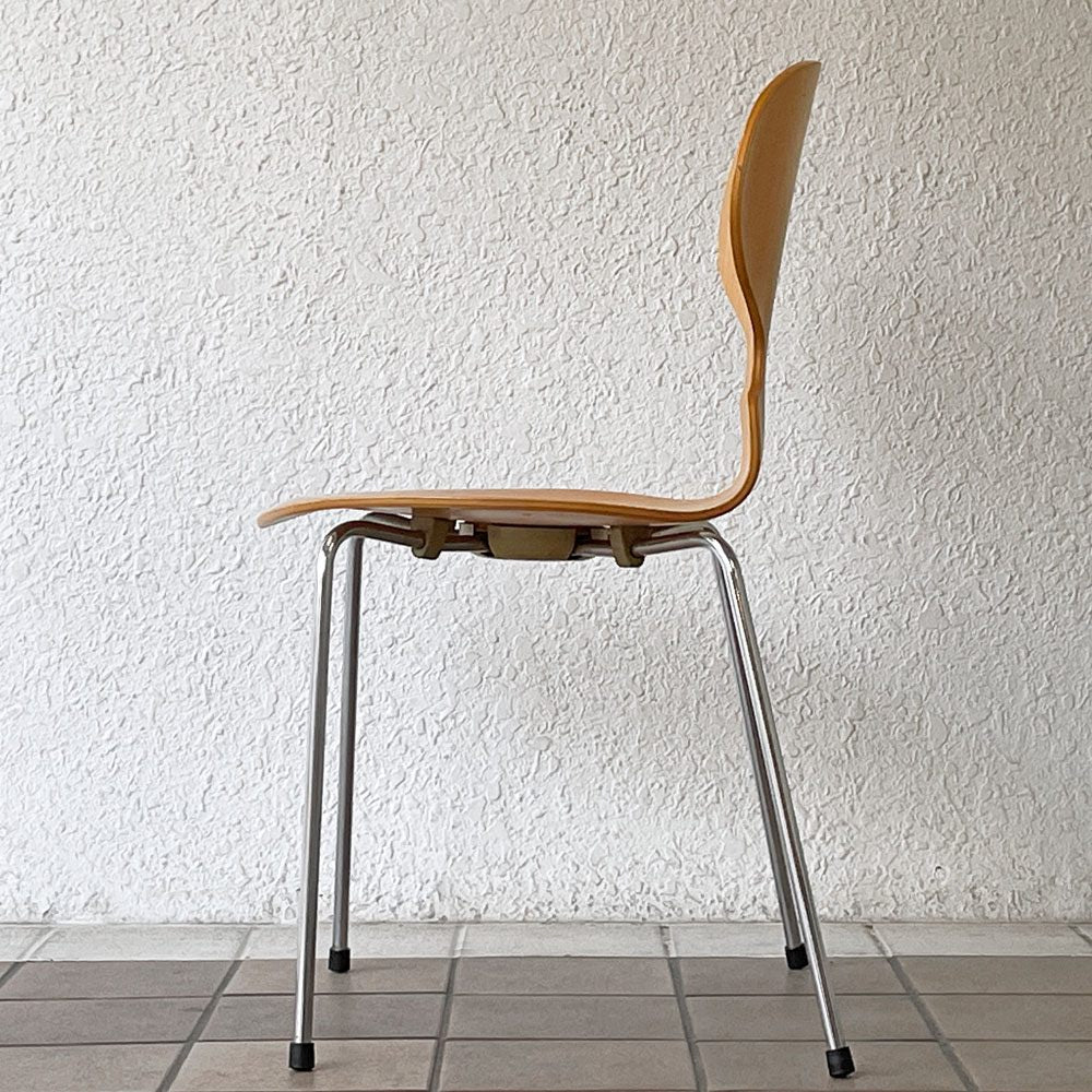 フリッツハンセン Fritz Hansen アントチェア 4本脚 ナチュラルビーチ ラッカー アルネ・ヤコブセン 北欧家具 E ◇