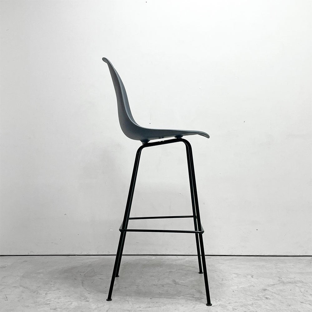 ハーマンミラー Herman Miller イームズプラスチックシェルスツール バーハイトスツール H115.5cm ポリプロピレン製 チャコール 廃番カラー ミッドセンチュリー B ●