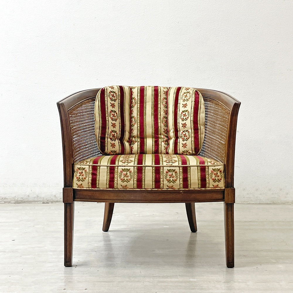 ドレクセルヘリテイジ DREXEL HERITAGE トライユン TRIUNE アップホルスタリーチェア UPHOLSTERY CHAIR ラタン張り USビンテージ A ●