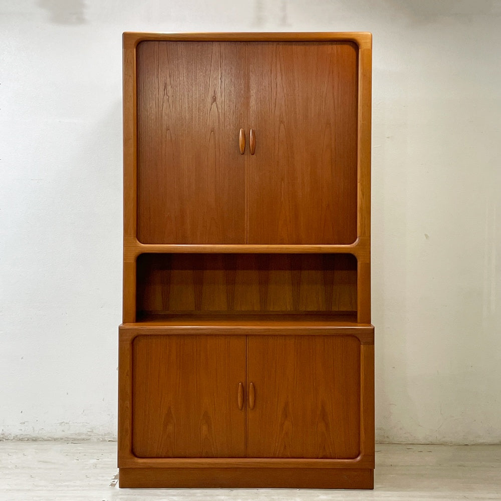 デューロン dyrlund ビンテージ キャビネット 飾り棚 チーク材 無垢材 蛇腹扉 ロールトップ W120cm デンマークビンテージ ●