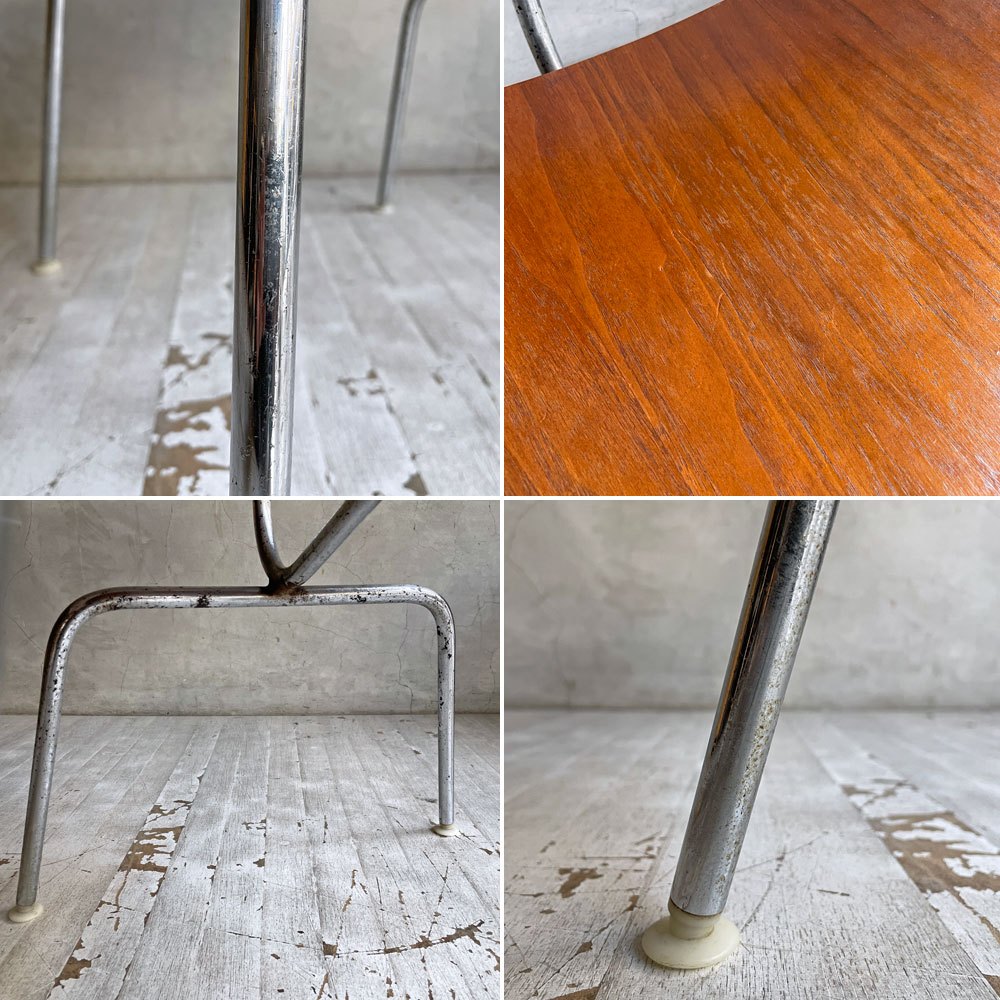 ハーマンミラー Herman Miller プライウッドダイニングチェア DCM ウォールナット メタルレッグ 90's ビンテージ C&R イームズ ミッドセンチュリー ♪