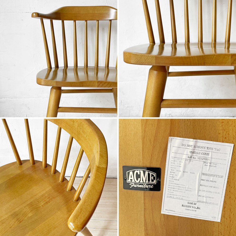 アクメファニチャー ACME Furniture ウィンダン WINDAN サイドチェア ダイニングチェア ハーフアーム ビーチ材 定価￥35,200- ★