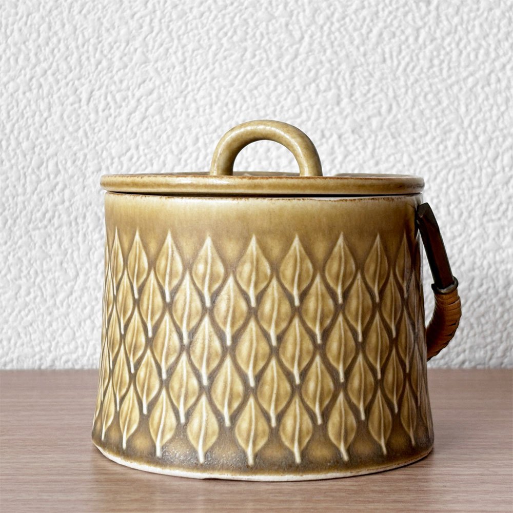 クロニーデン KRONJYDEN レリーフ Relief シュガーポット Sugar pot 蓋物 ケース イェンス・クイストゴー 北欧 ビンテージ 希少 ◇