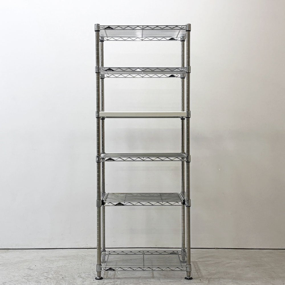 エレクター ERECTA メタルラック Metal Rack 6段 シェルフ W61.5cm × H159cmアジャスター付き スライド式棚板 ●