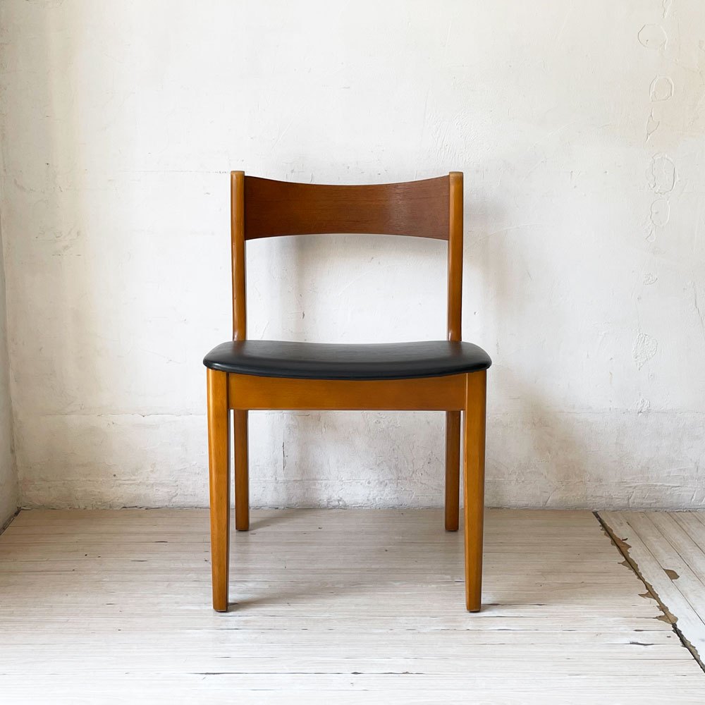 ネイサン ファニチャー Nathan Furniture イギリス ビンテージ UK Vintage ダイニングチェア チークプライッド×ビーチ材 PVCレザーシート A ★