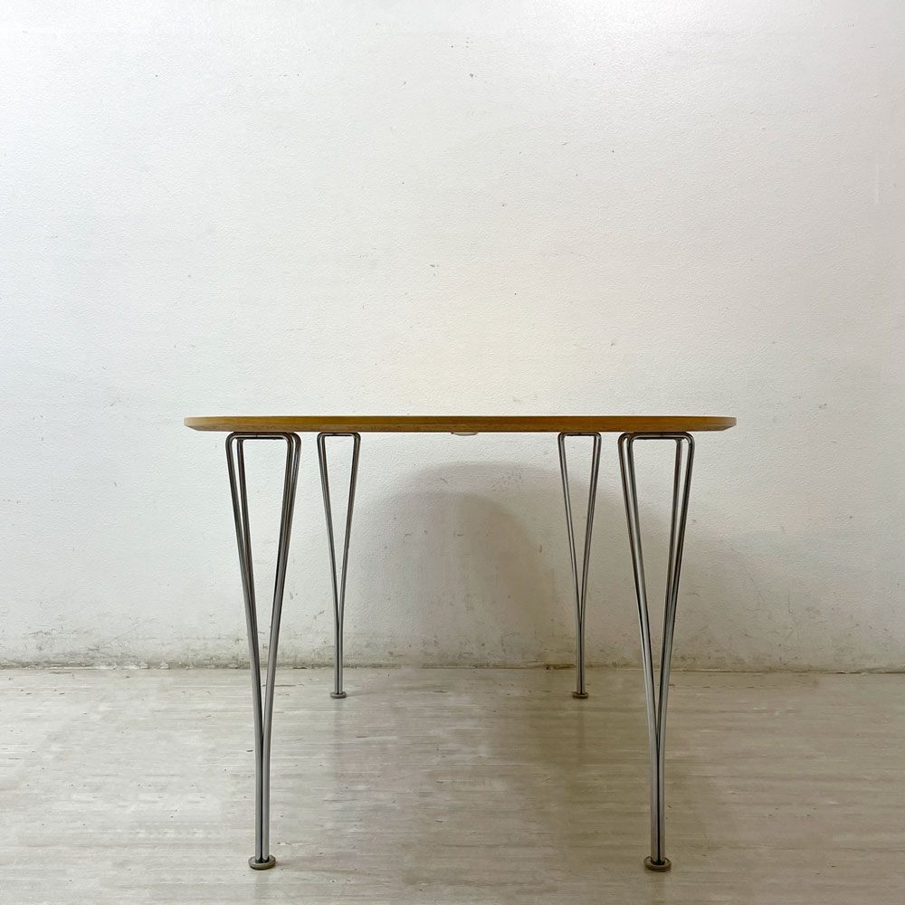 フリッツハンセン Fritz Hansen スーパー楕円 Bテーブル ダイニングテーブル ビーチ材天板 W150 ピート・ヘイン アルネ・ヤコブセン 天板再塗装品 ●