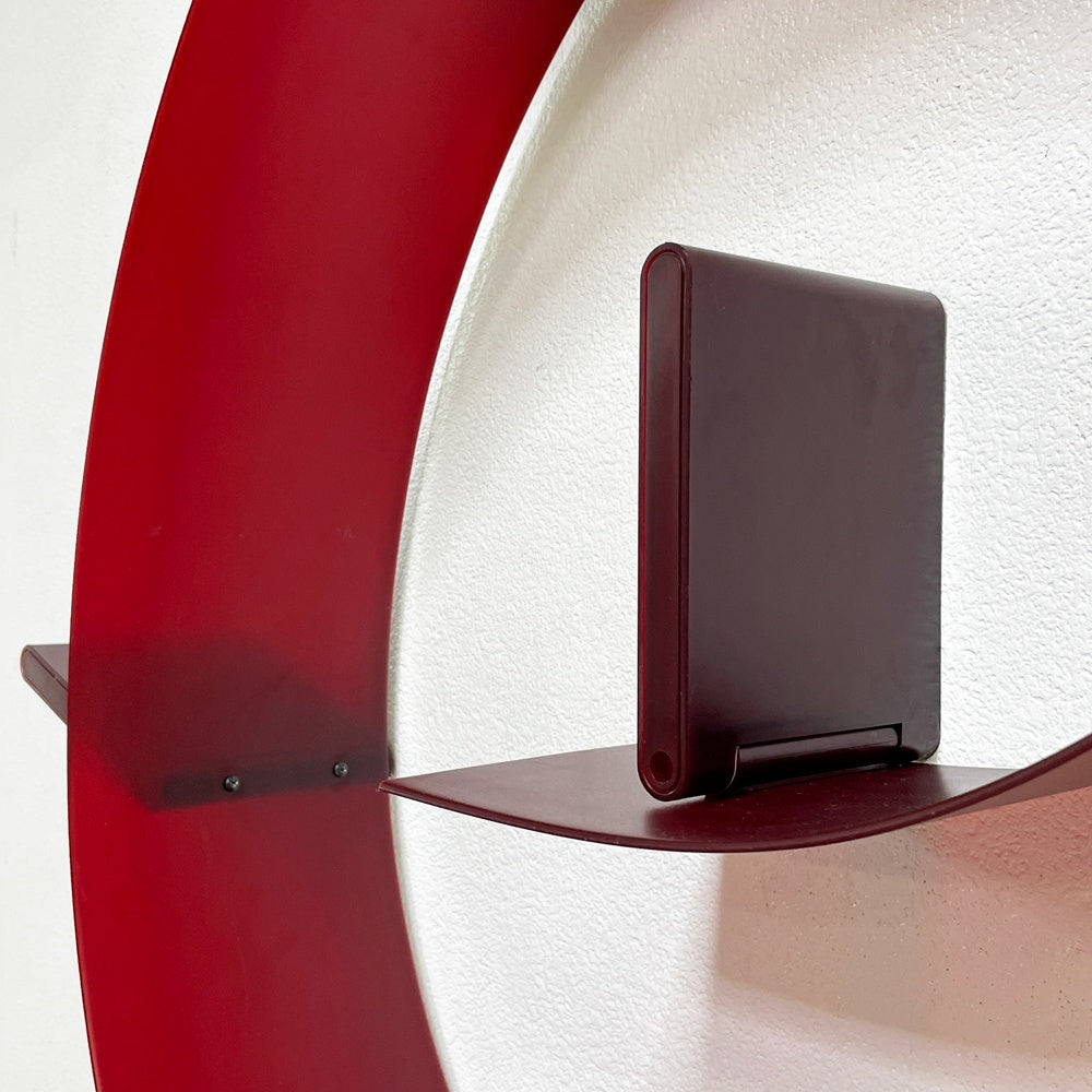 カルテル Kartell ブックワーム7 BOOKWORM7 ウォールラック ワインレッド ブックエンド7個付き イタリア 定価￥84,600- ●