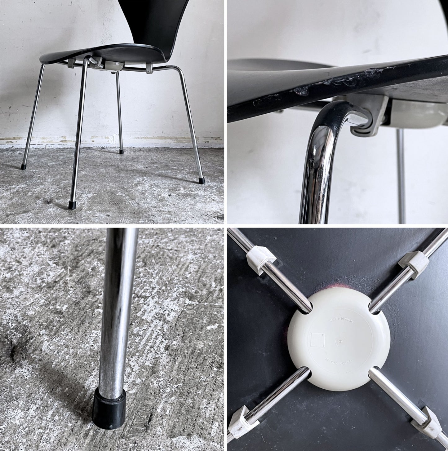 フリッツハンセン Fritz Hansen セブンチェア ブラックラッカー アルネ・ヤコブセン スタッキングチェア デンマーク 1997年製 C ■