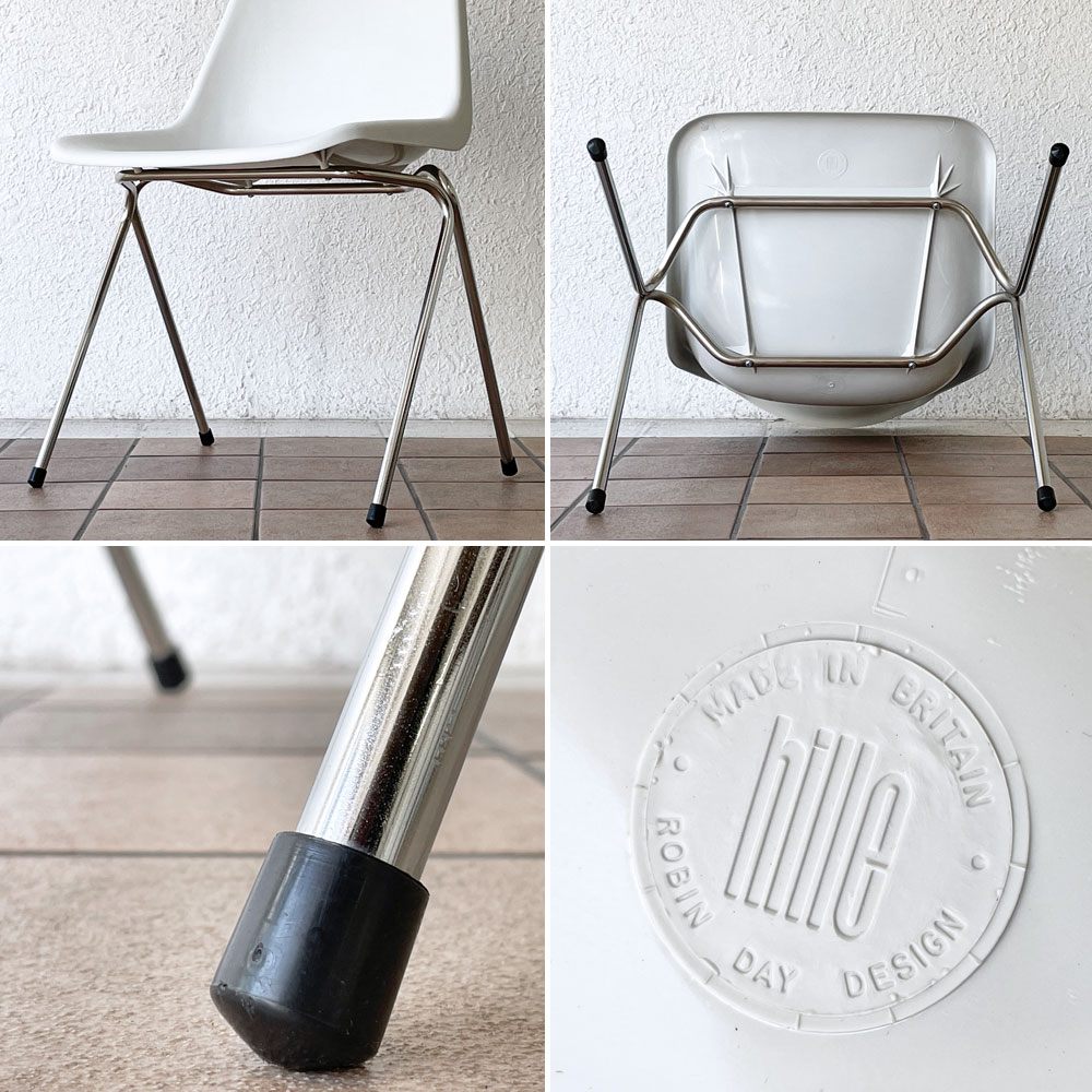 ヒリー HILLE ポリサイドチェア POLYSIDE CHAIR ロビン・デイ ROBIN DAY クローム Chrome イギリス B ◇